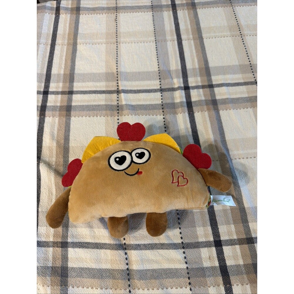 Homerbest Taco Valentine's Day Hearts Plush Stuffed Toy 10" Mexican Food